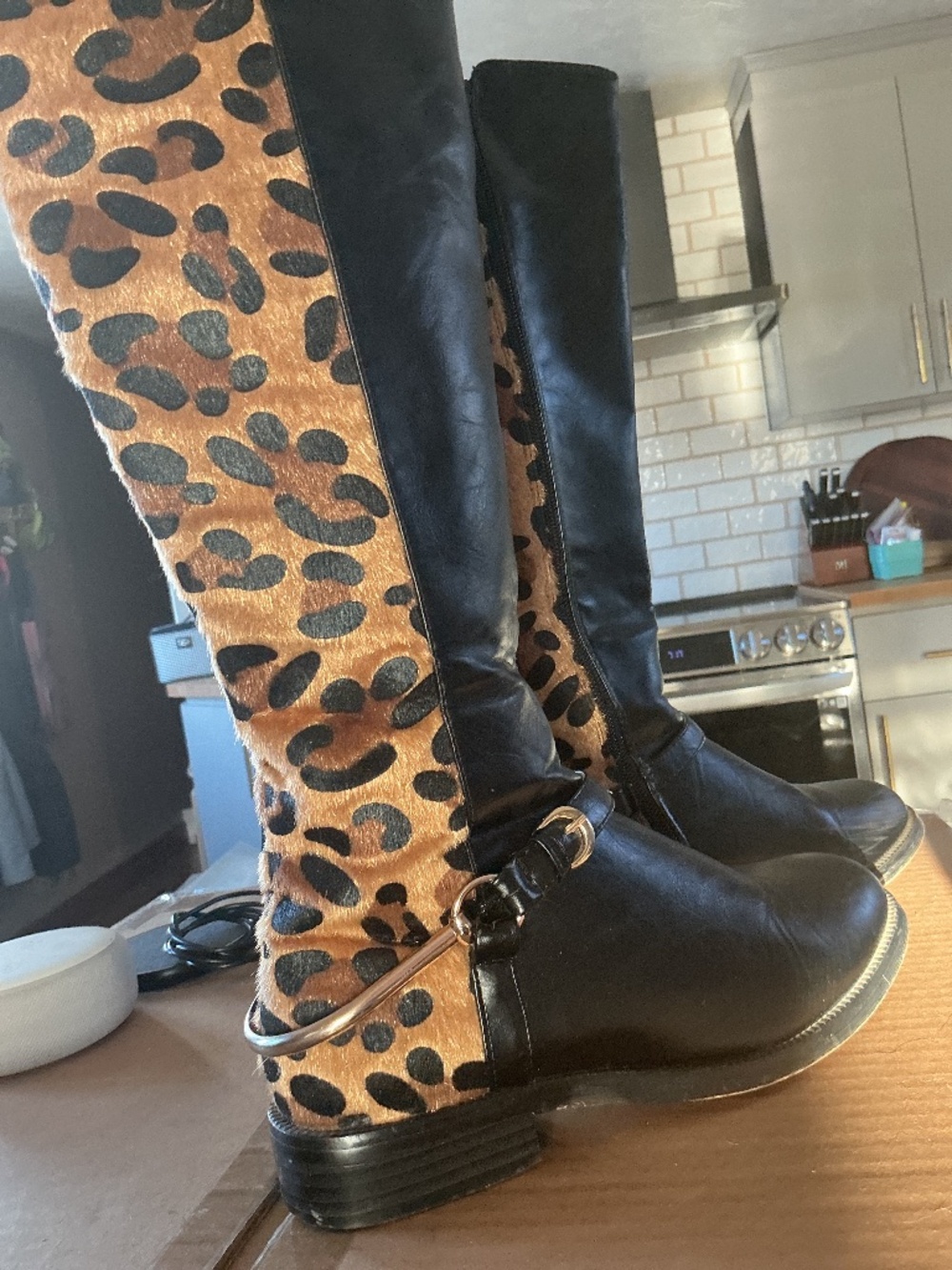 Beautiful faux leopard skin boots
